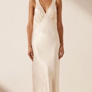 Shona Joy LA LUNE plunged midi dress